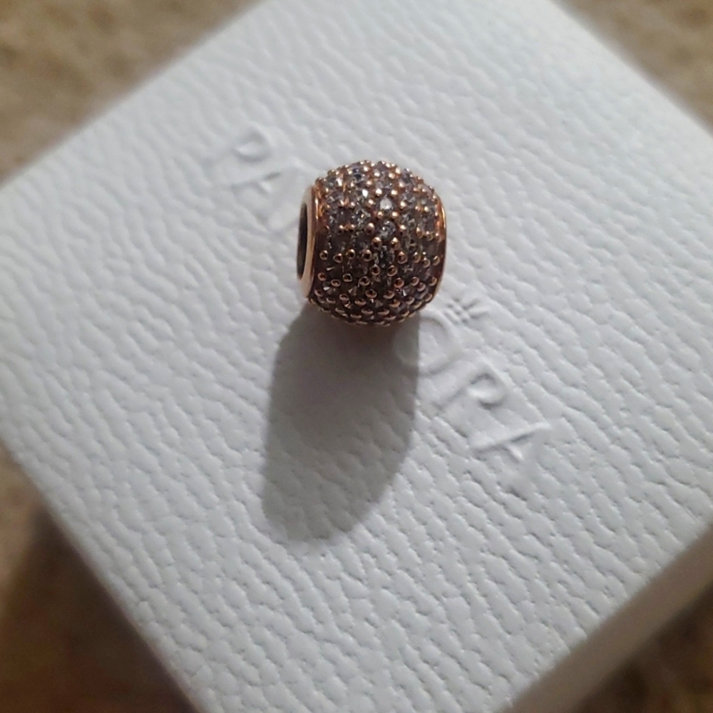 AUTHENTIC ROSE GOLD PAVE PANDORA CHARM